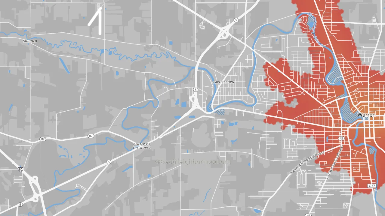Transit Grade map of 44430, OH