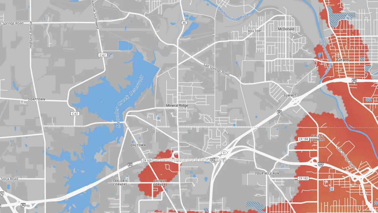 Transit Grade map of 44440, OH