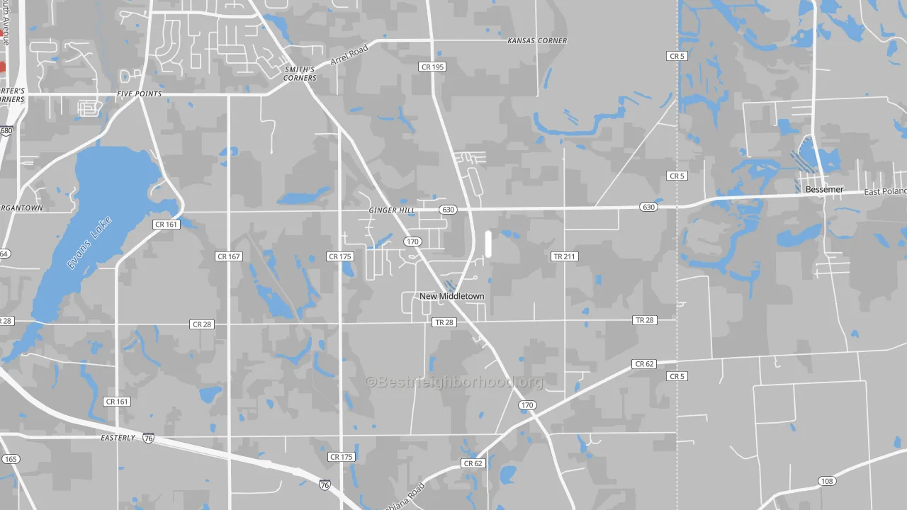 Transit Grade map of 44442, OH