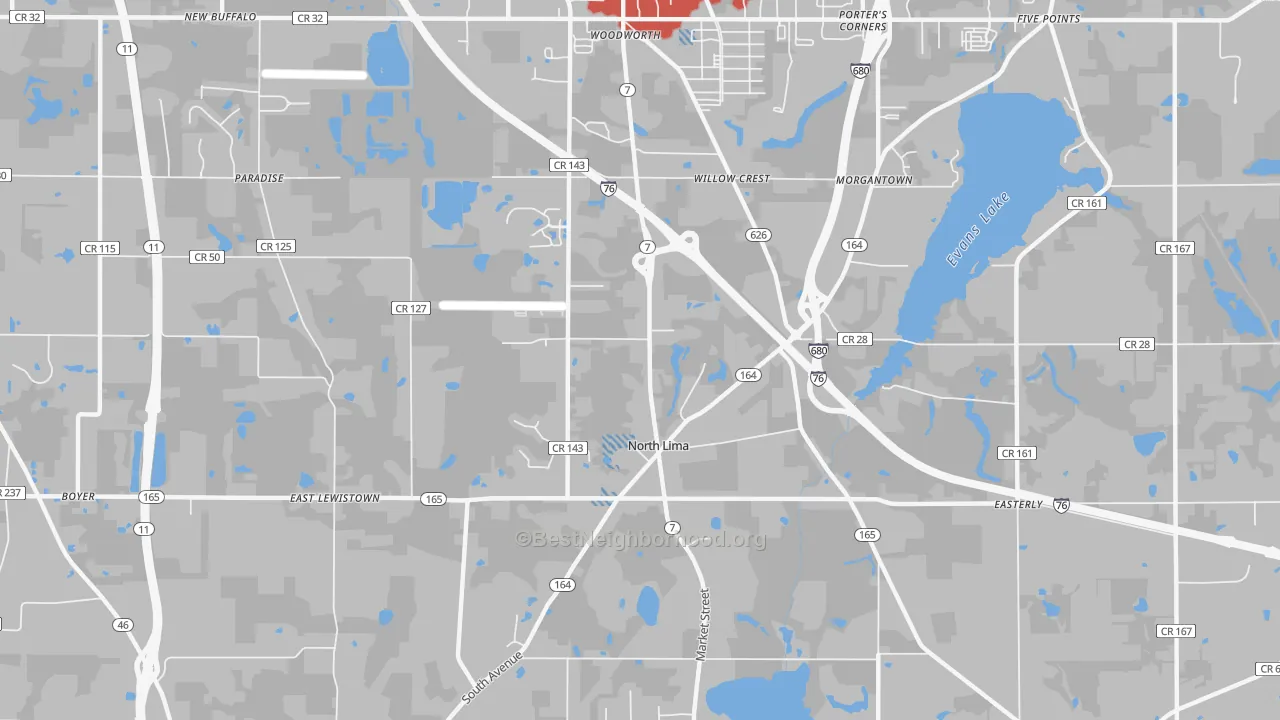 Transit Grade map of 44452, OH