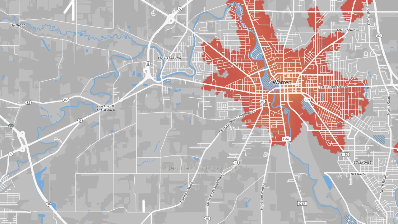 Transit Grade map of 44481, OH