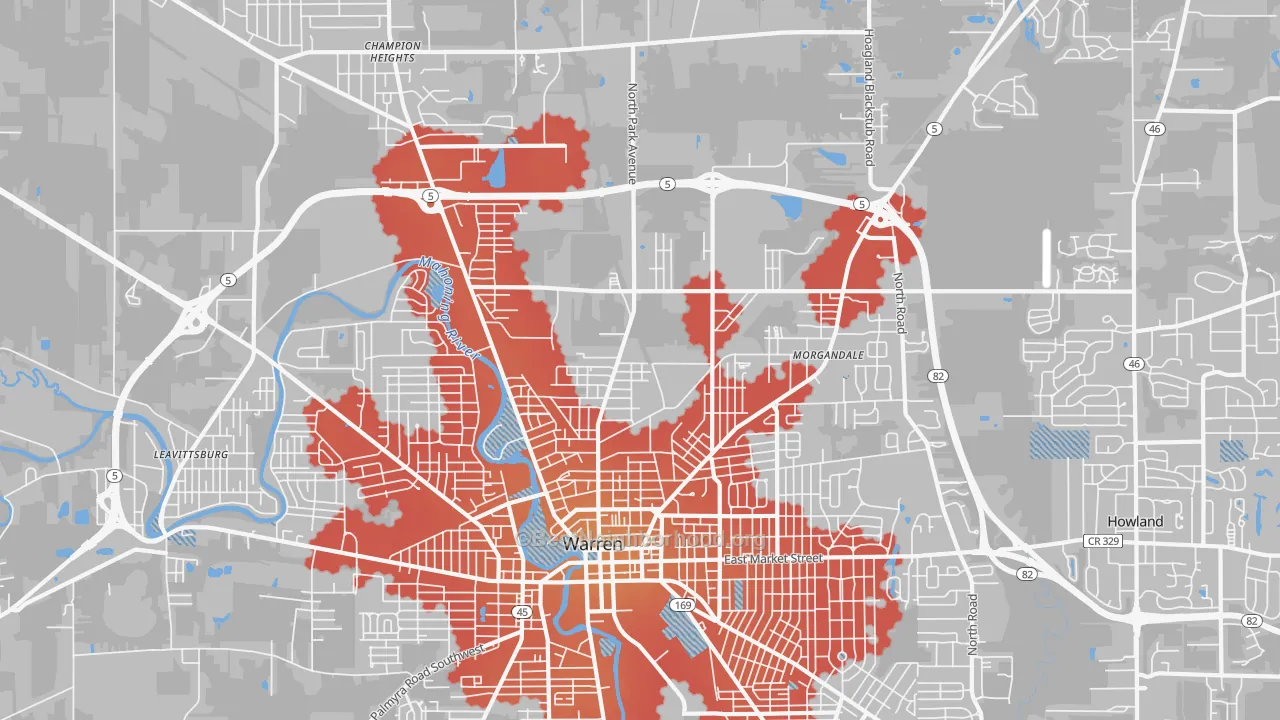 Transit Grade map of 44483, OH