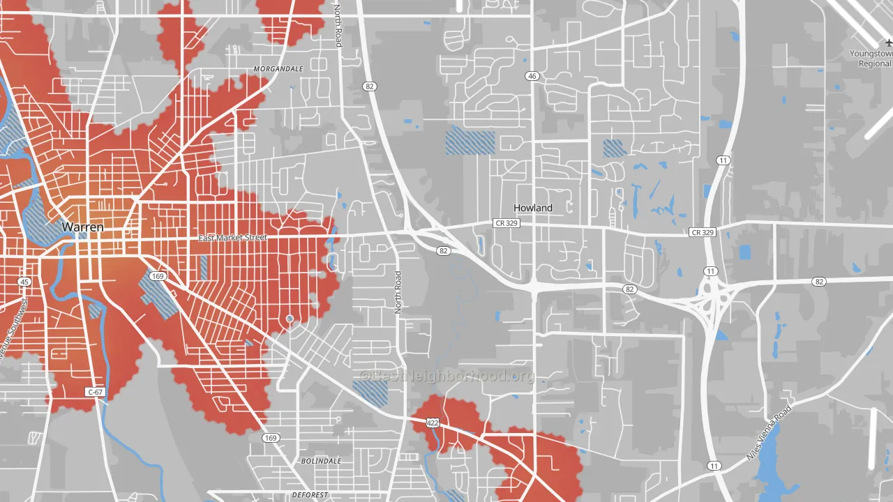 Transit Grade map of 44484, OH