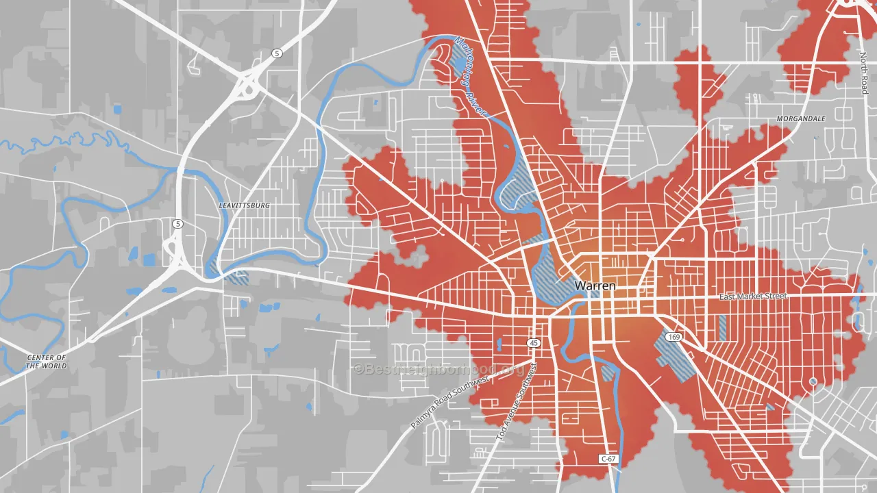 Transit Grade map of 44485, OH
