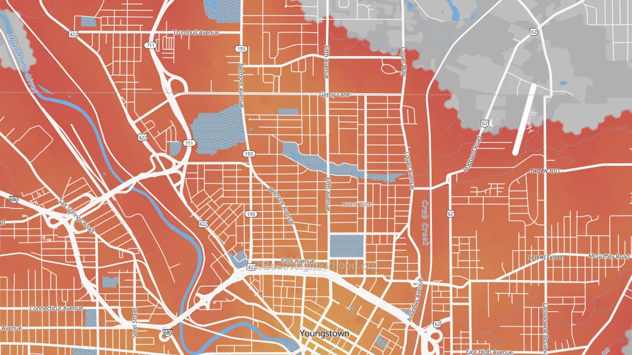 Transit Grade map of 44504, OH