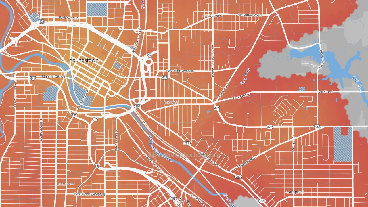 Transit Grade map of 44506, OH