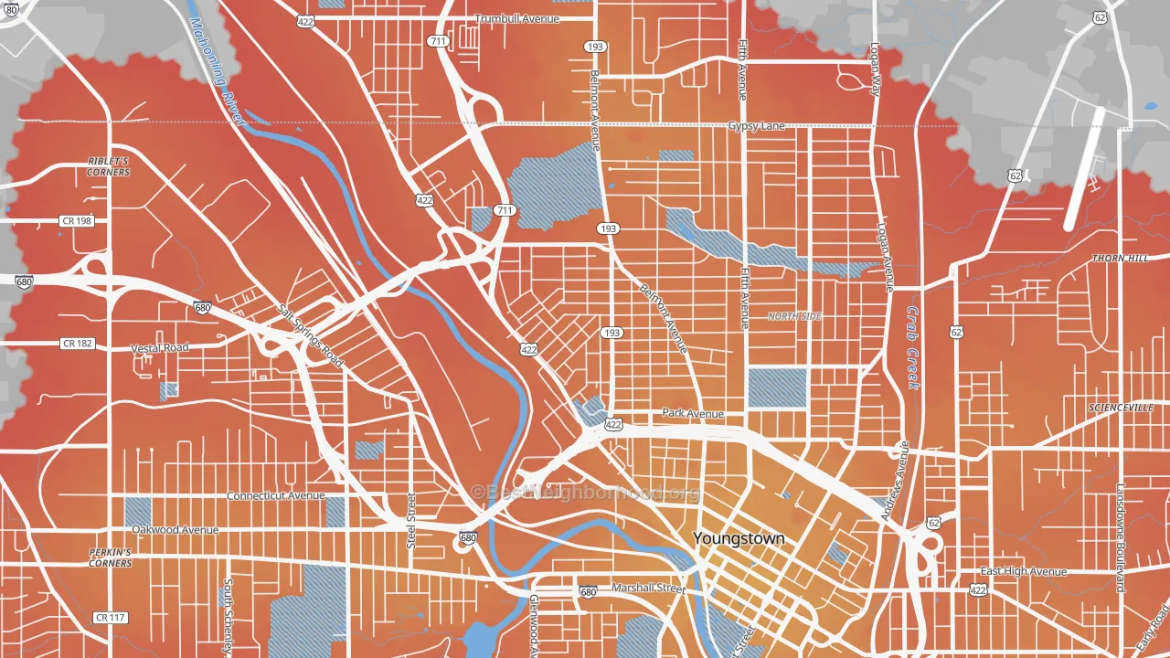 Transit Grade map of 44510, OH