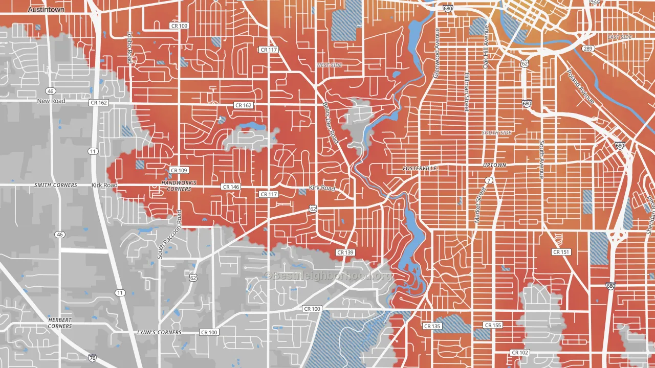 Transit Grade map of 44511, OH