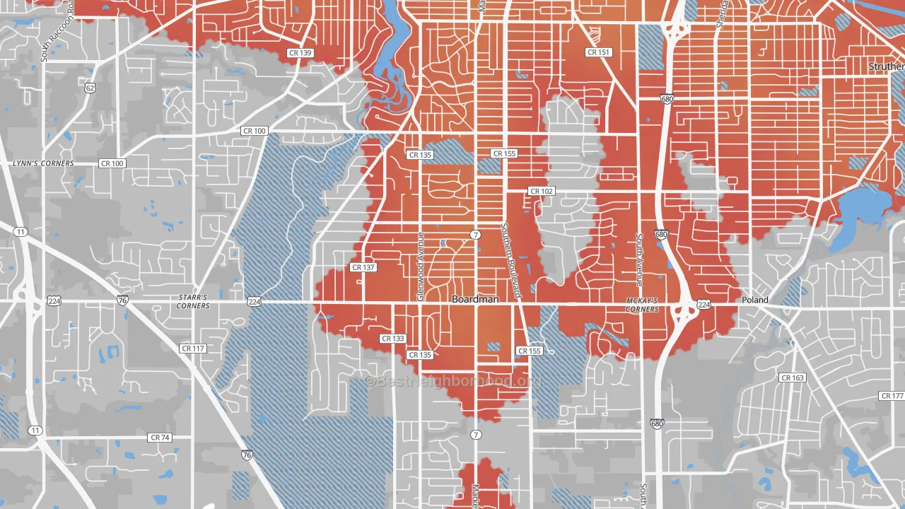 Transit Grade map of 44512, OH