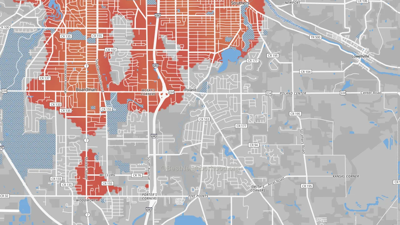 Transit Grade map of 44514, OH