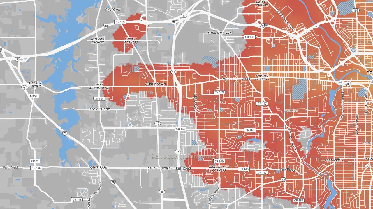 Transit Grade map of 44515, OH