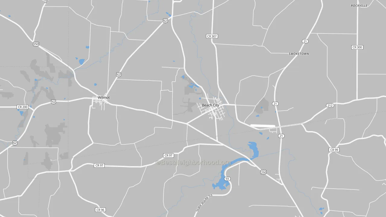 Transit Grade map of 44608, OH