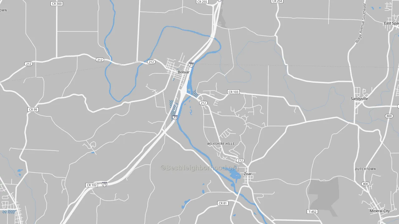Transit Grade map of 44612, OH