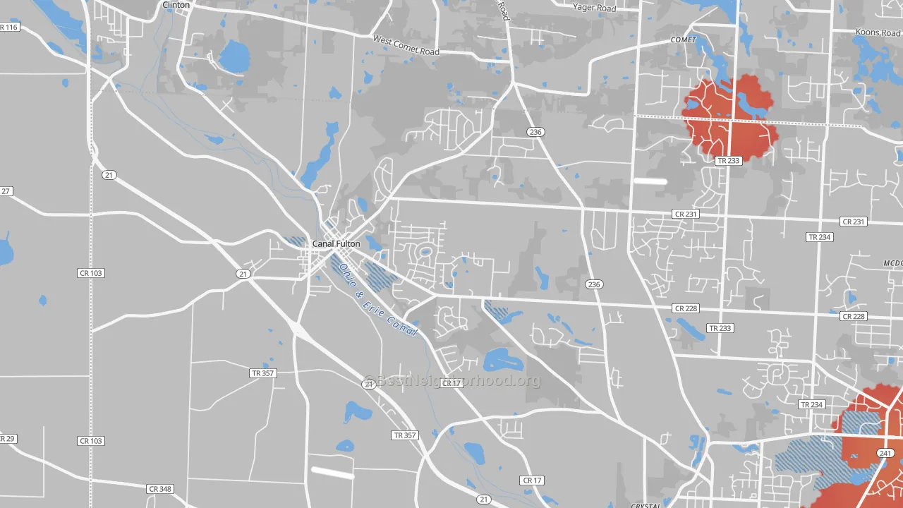 Transit Grade map of 44614, OH