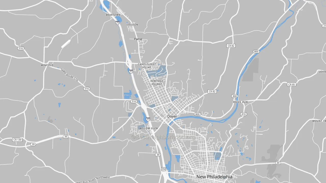Transit Grade map of 44622, OH