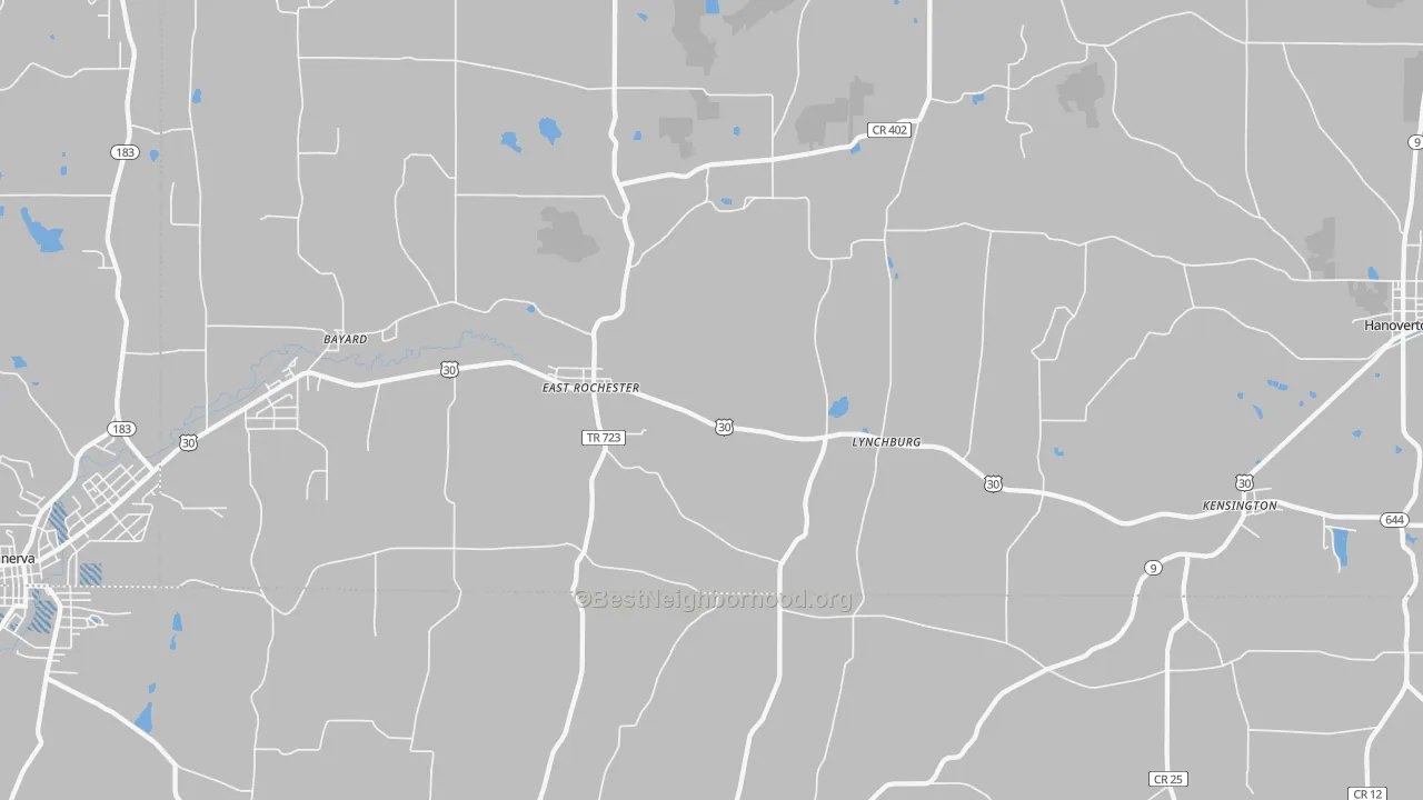 Transit Grade map of 44625, OH