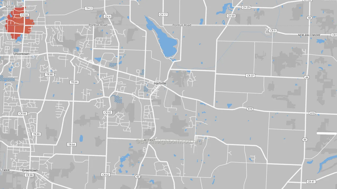 Transit Grade map of 44632, OH