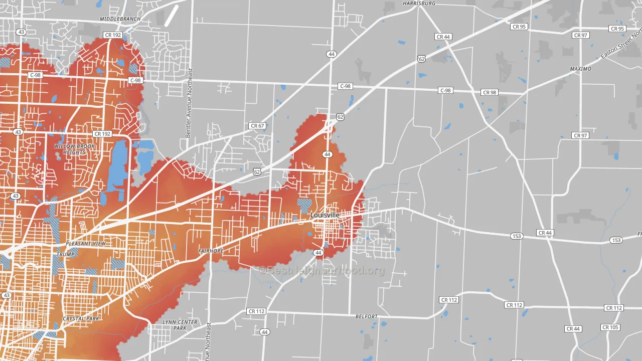 Transit Grade map of 44641, OH