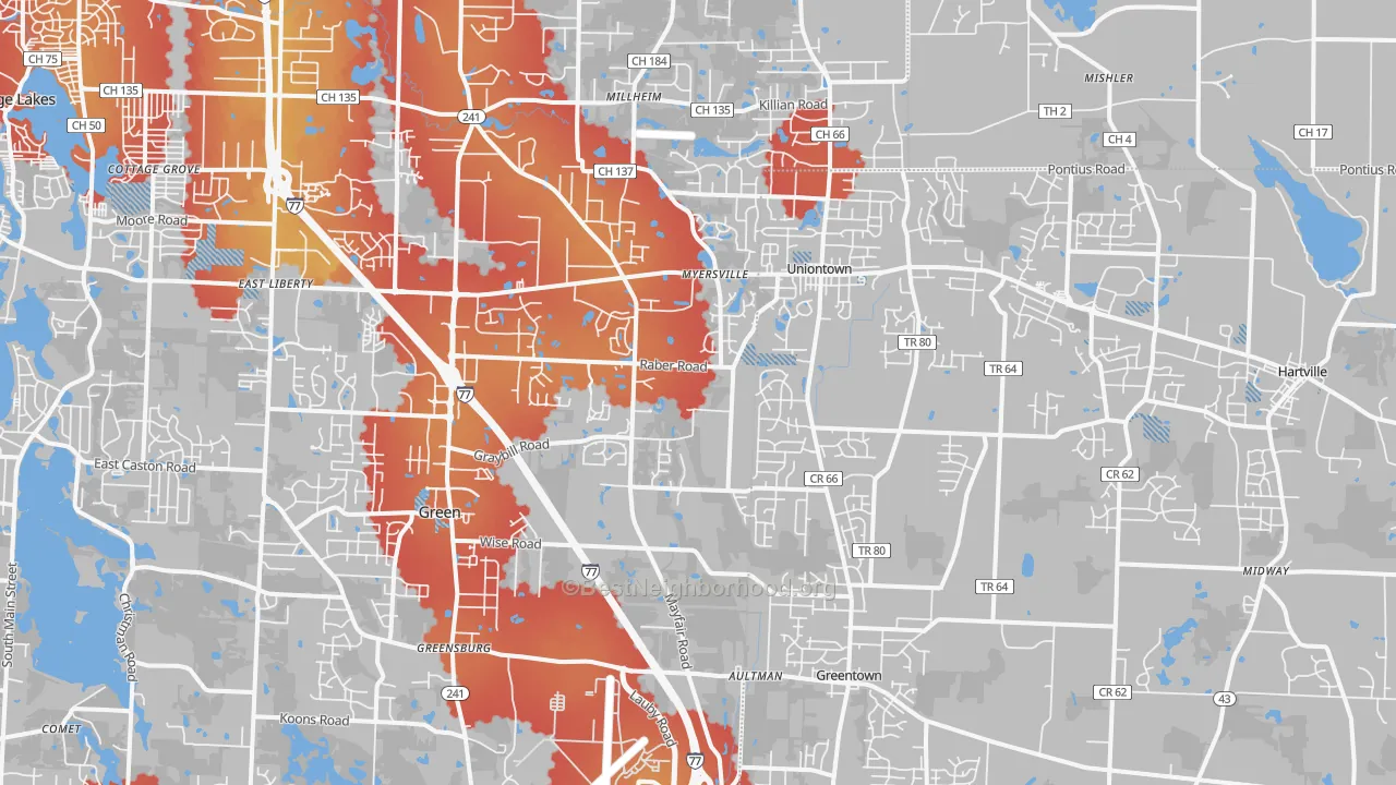 Transit Grade map of 44685, OH
