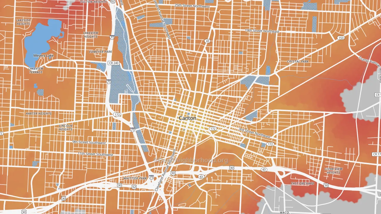 Transit Grade map of 44702, OH