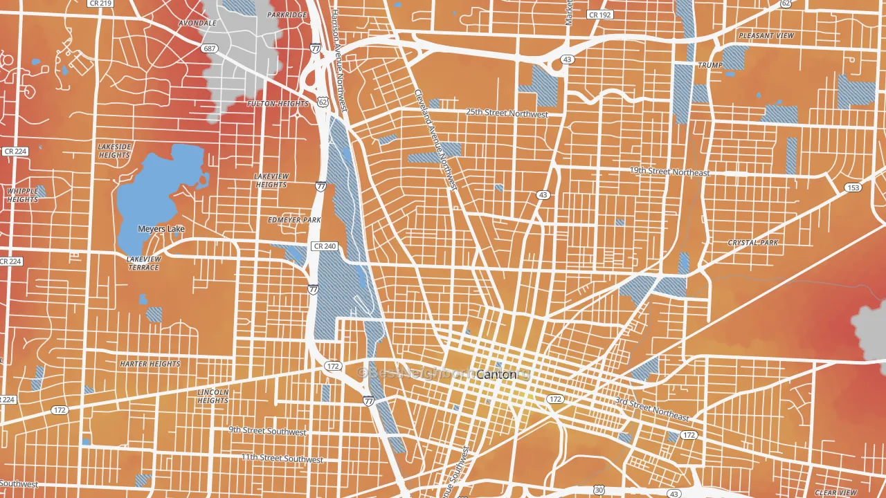 Transit Grade map of 44703, OH