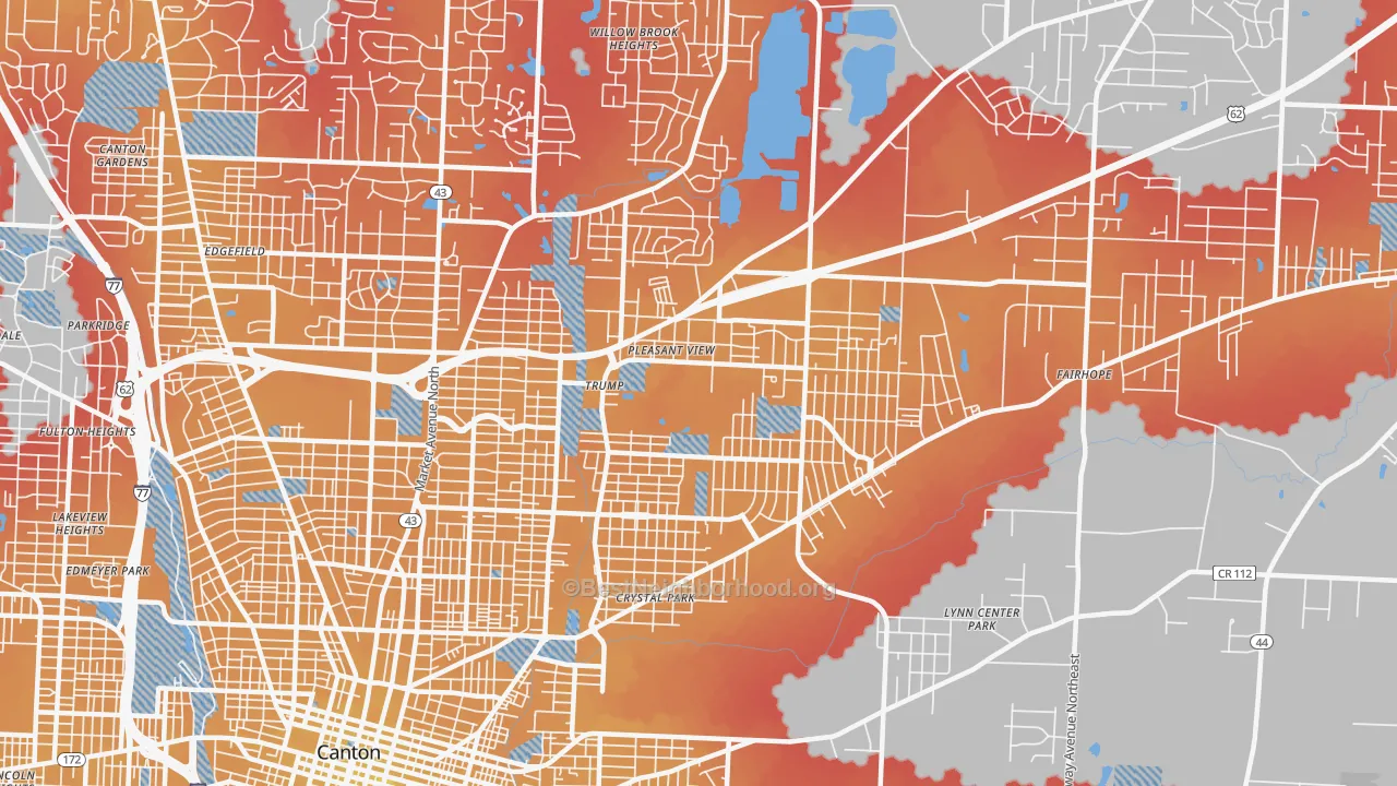 Transit Grade map of 44705, OH