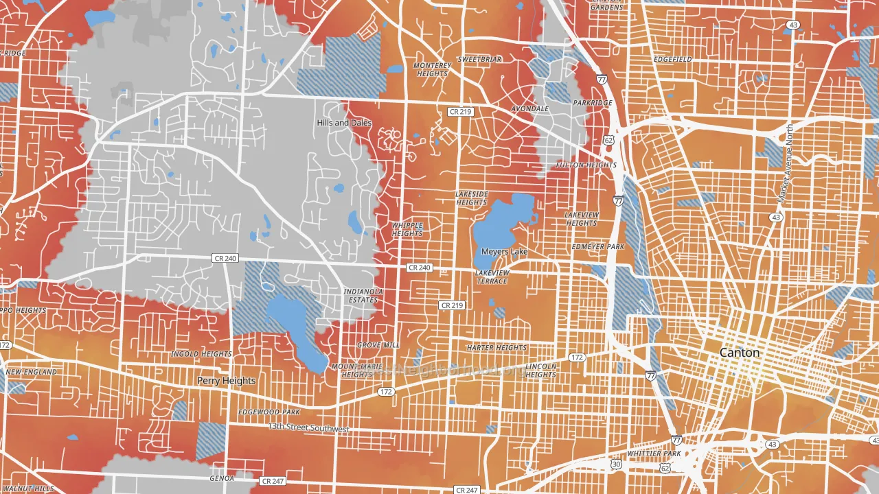 Transit Grade map of 44708, OH