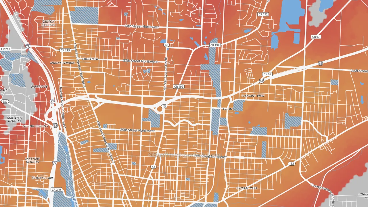 Transit Grade map of 44714, OH