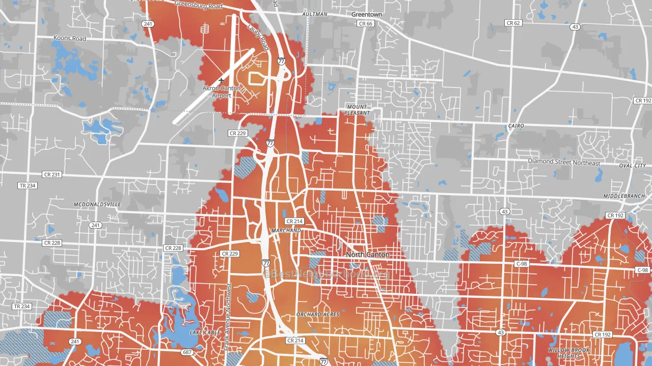 Transit Grade map of 44720, OH