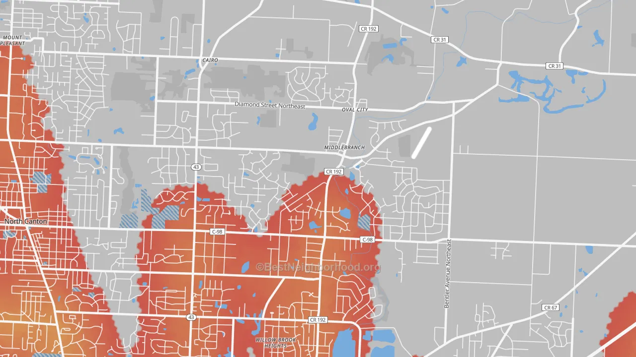 Transit Grade map of 44721, OH