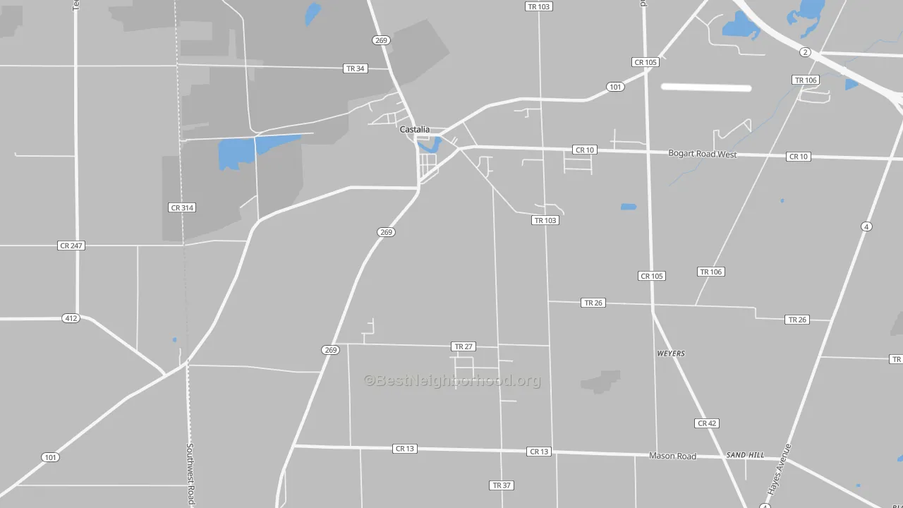 Transit Grade map of 44824, OH