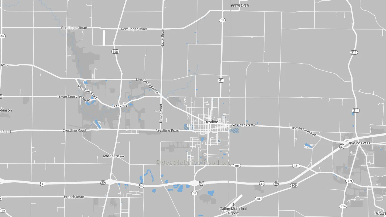 Transit Grade map of 44827, OH