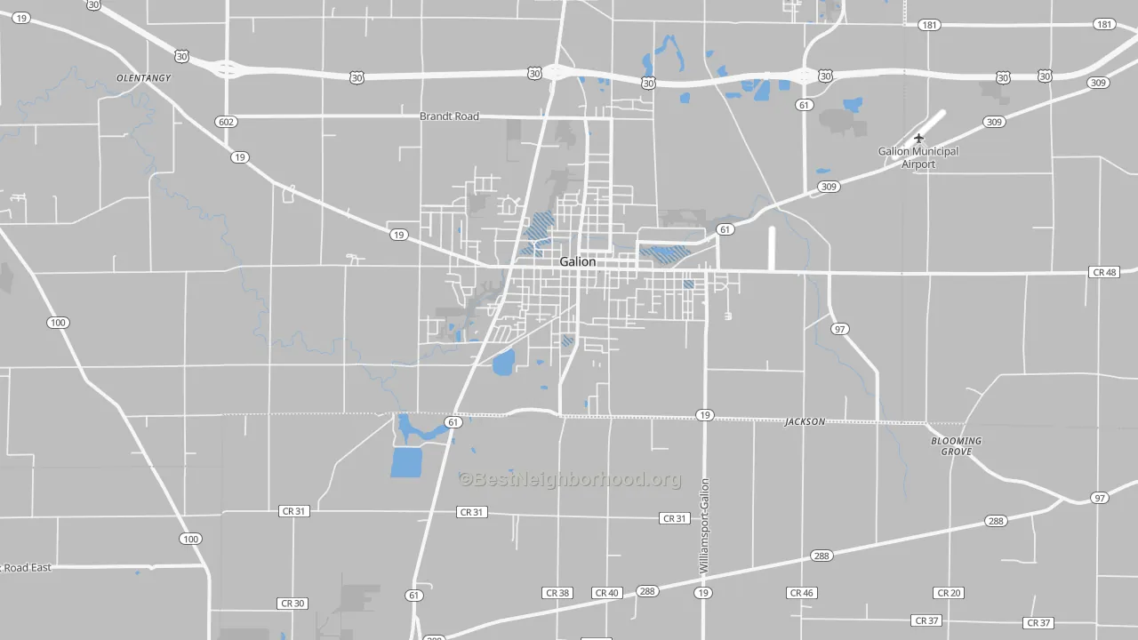 Transit Grade map of 44833, OH