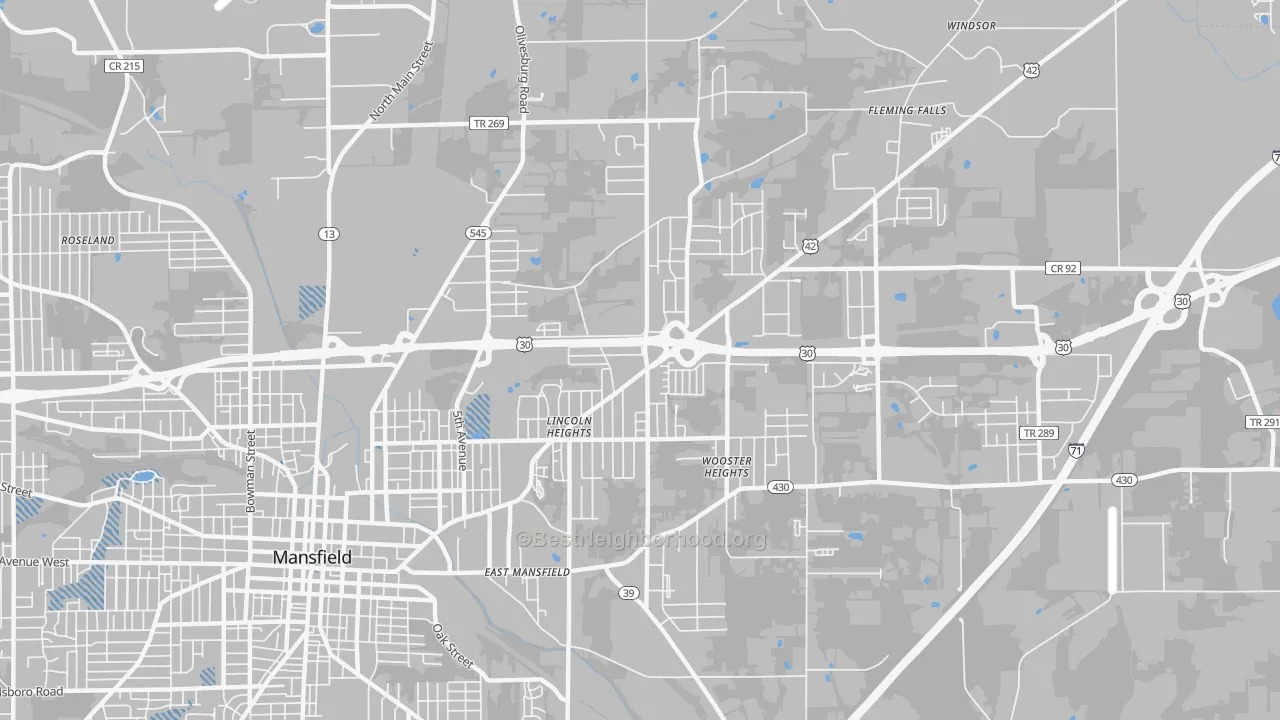 Transit Grade map of 44905, OH