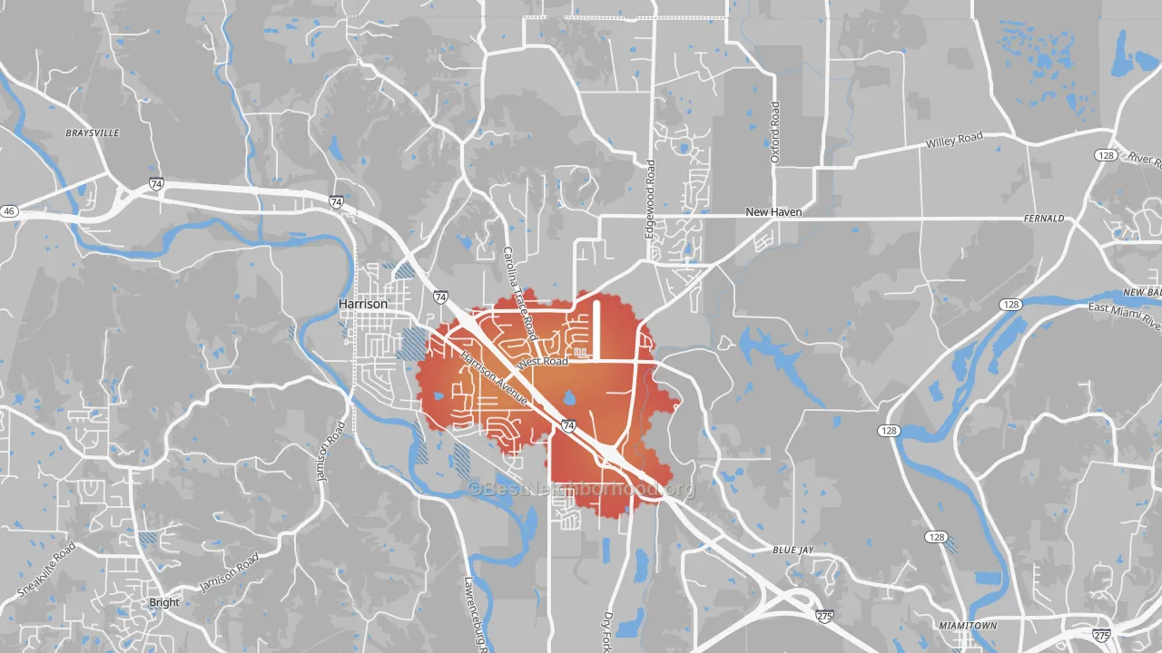 Transit Grade map of 45030, OH