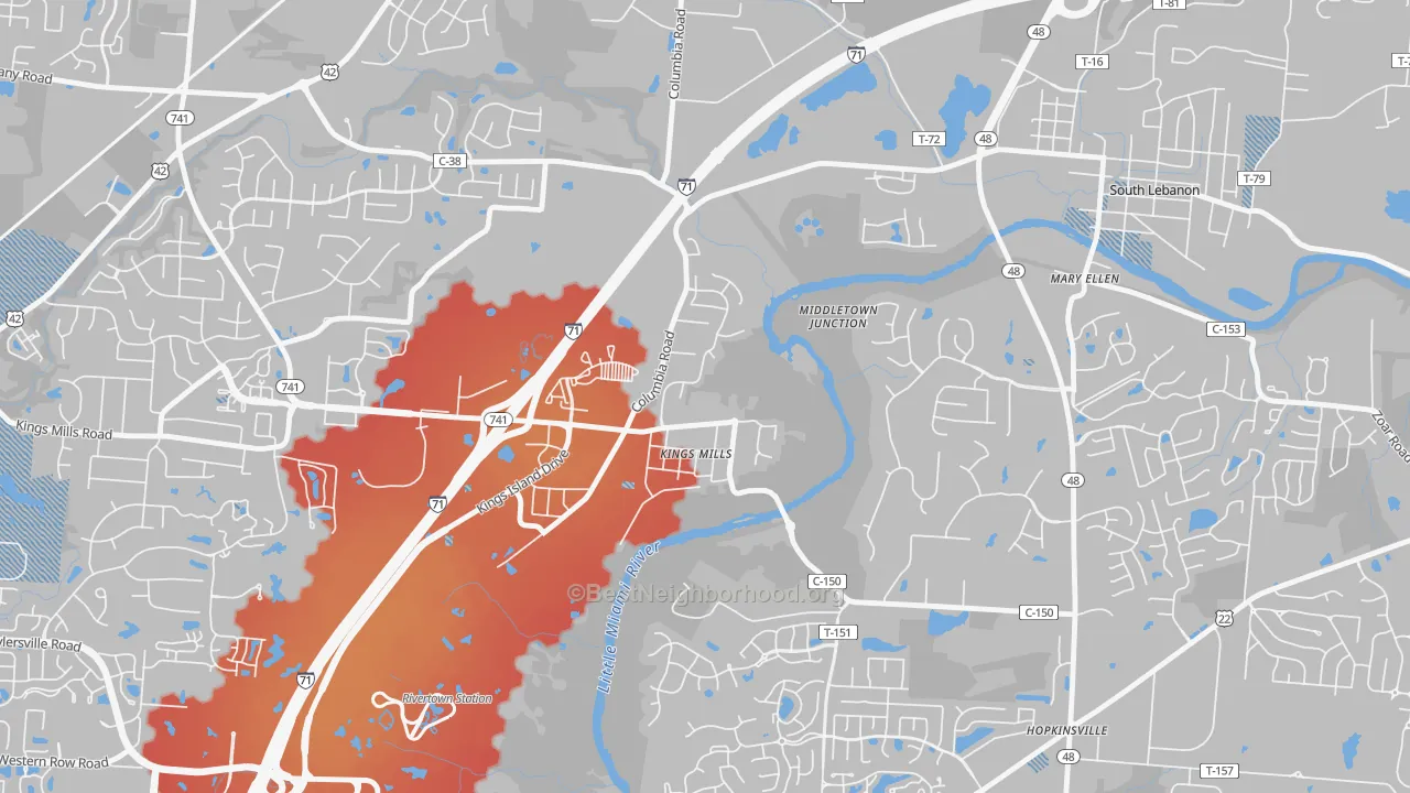 Transit Grade map of 45034, OH