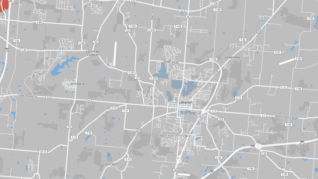 Transit Grade map of 45036, OH