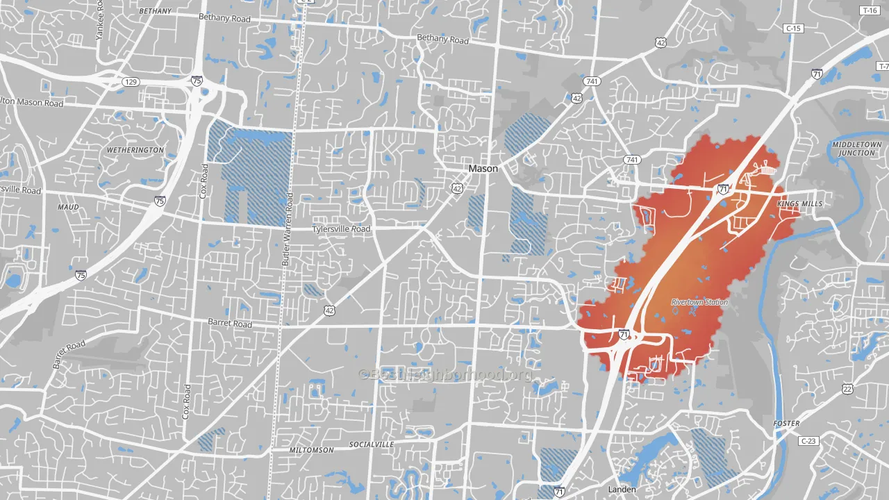 Transit Grade map of 45040, OH