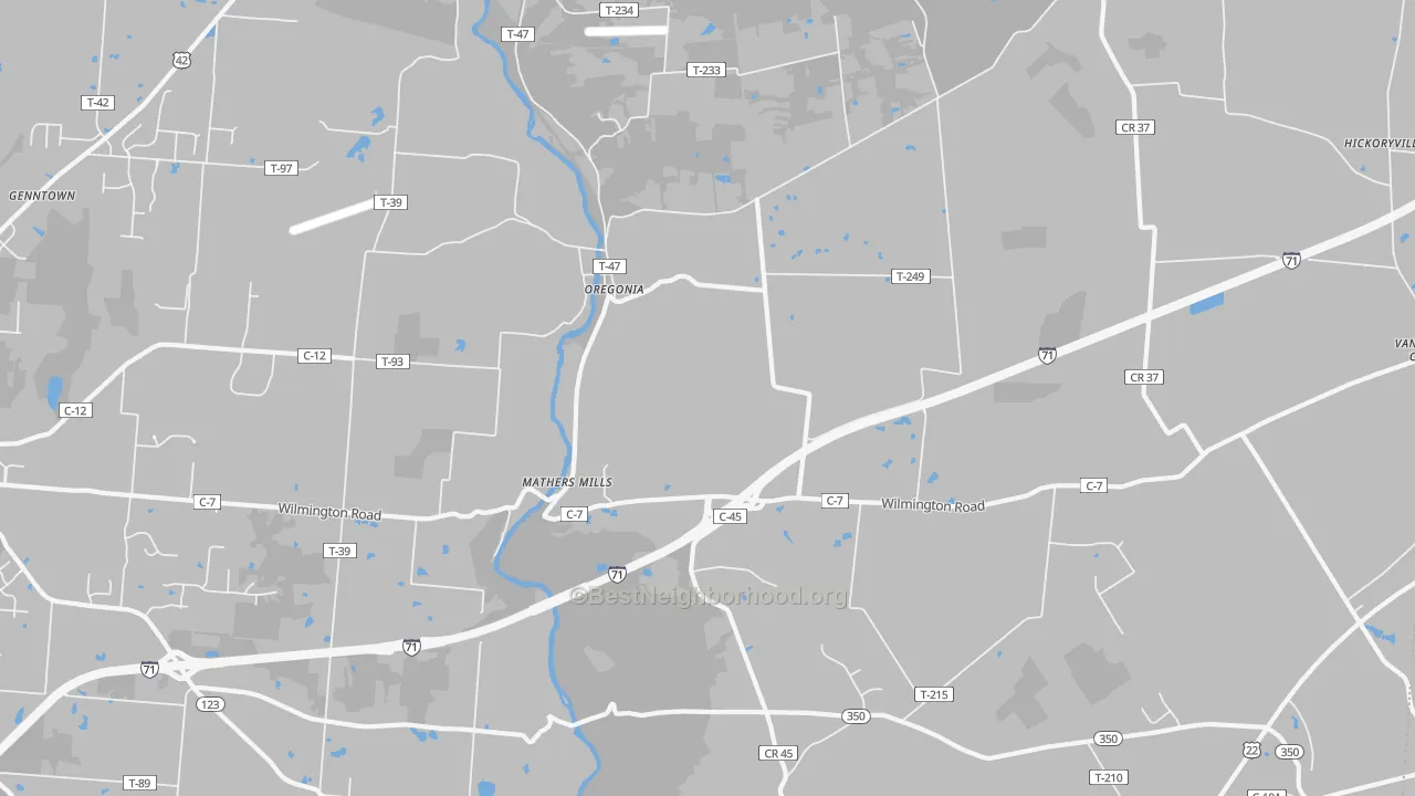 Transit Grade map of 45054, OH