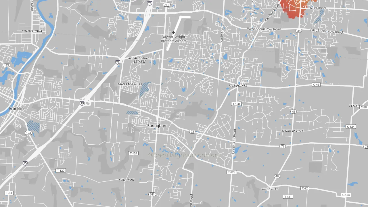 Transit Grade map of 45066, OH