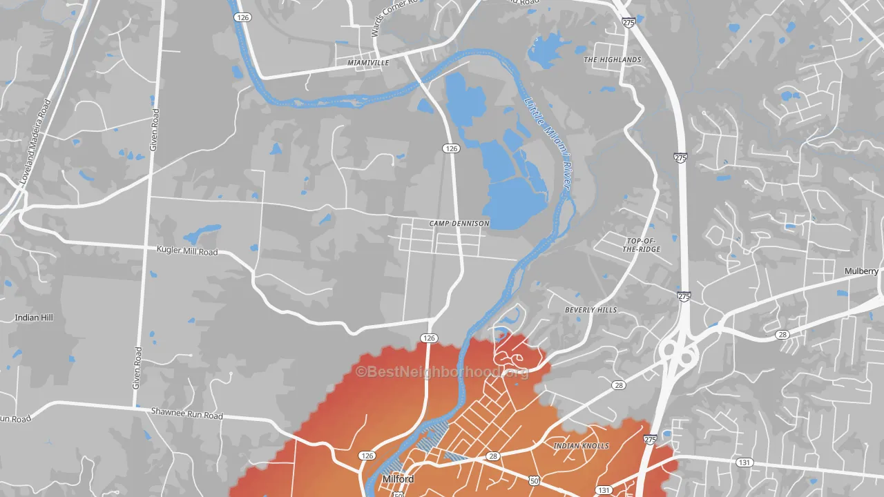 Transit Grade map of 45111, OH