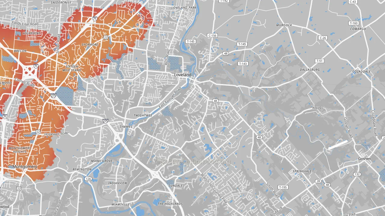 Transit Grade map of 45140, OH