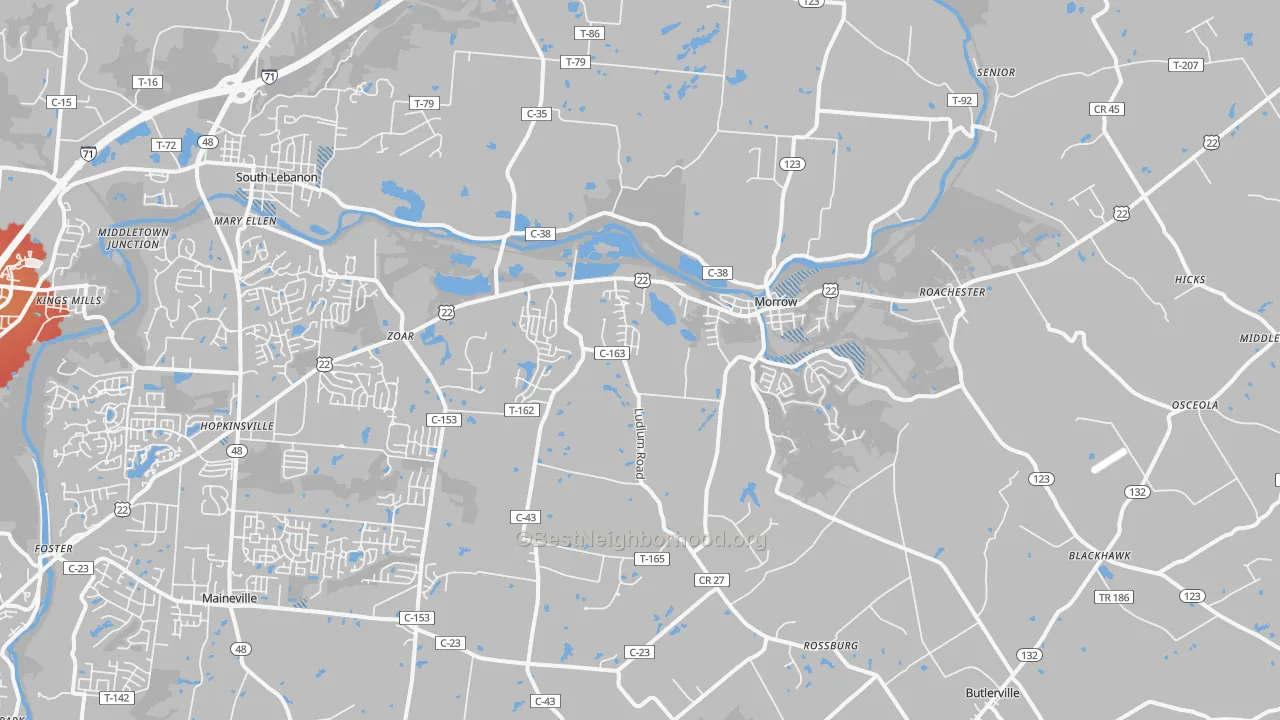 Transit Grade map of 45152, OH