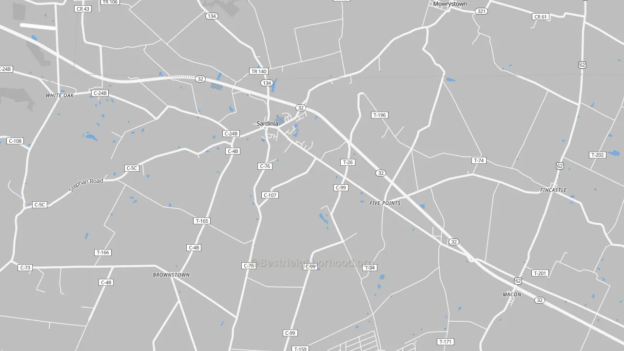 Transit Grade map of 45171, OH