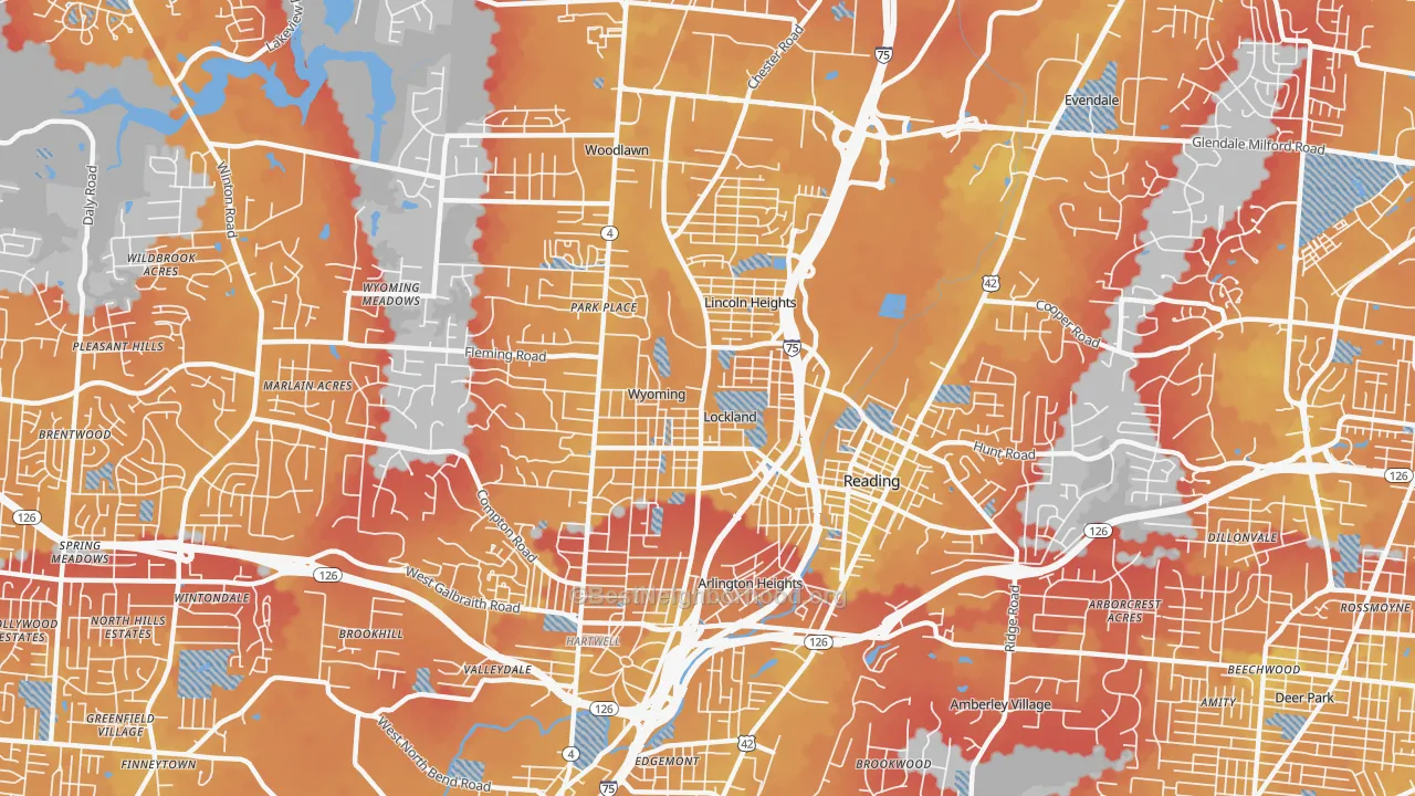 Transit Grade map of 45215, OH