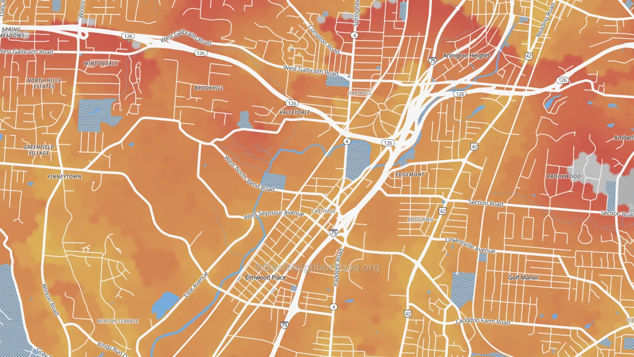 Transit Grade map of 45216, OH