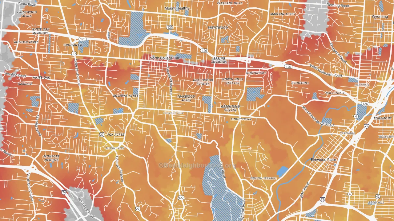 Transit Grade map of 45224, OH