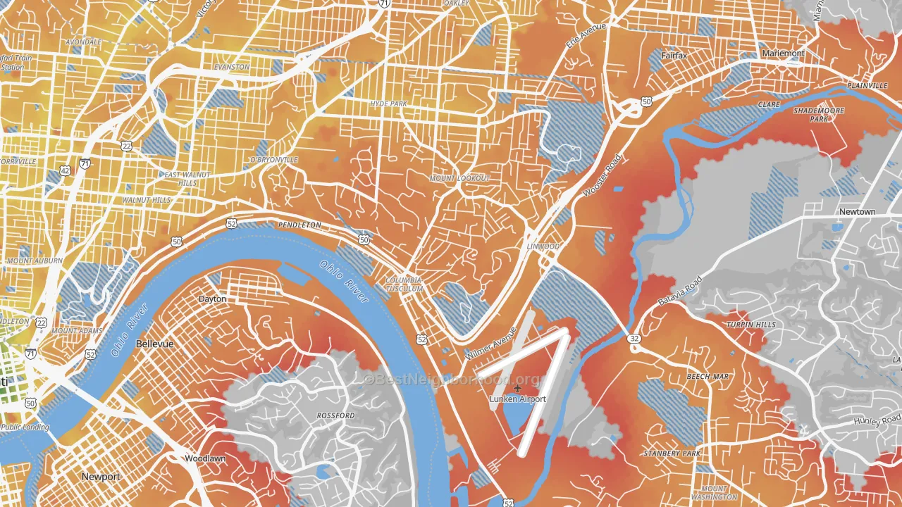 Transit Grade map of 45226, OH