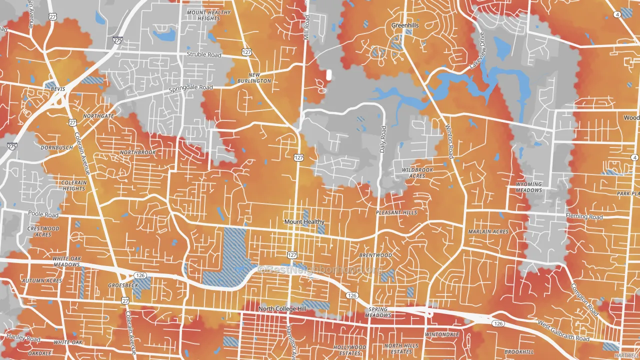 Transit Grade map of 45231, OH