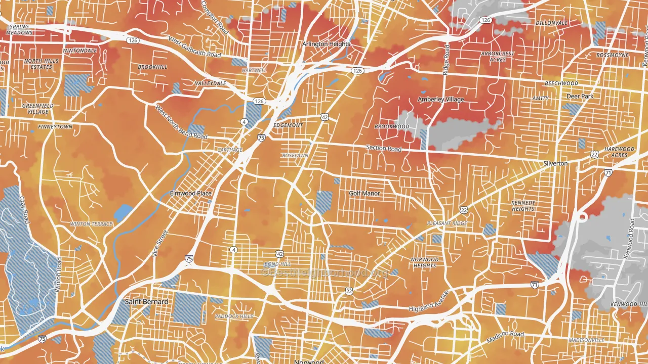 Transit Grade map of 45237, OH